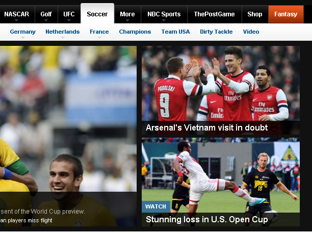 Thông tin trận đấu Việt Nam - Arsenal được báo chí nước ngoài quan tâm. Ảnh chụp màn hình. Thông tin trận đấu Việt Nam - Arsenal được báo chí nước ngoài quan tâm