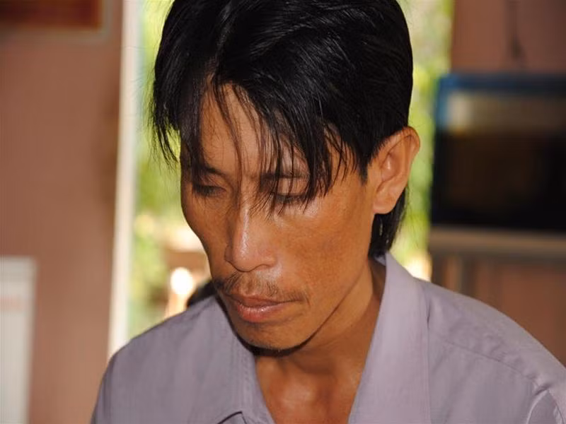 Huỳnh Thanh Giang - Chủ trại tôm. Ảnh : T.H Mã Ngọc Thơm, vợ Huỳnh Thanh Giang. Ảnh : T.H