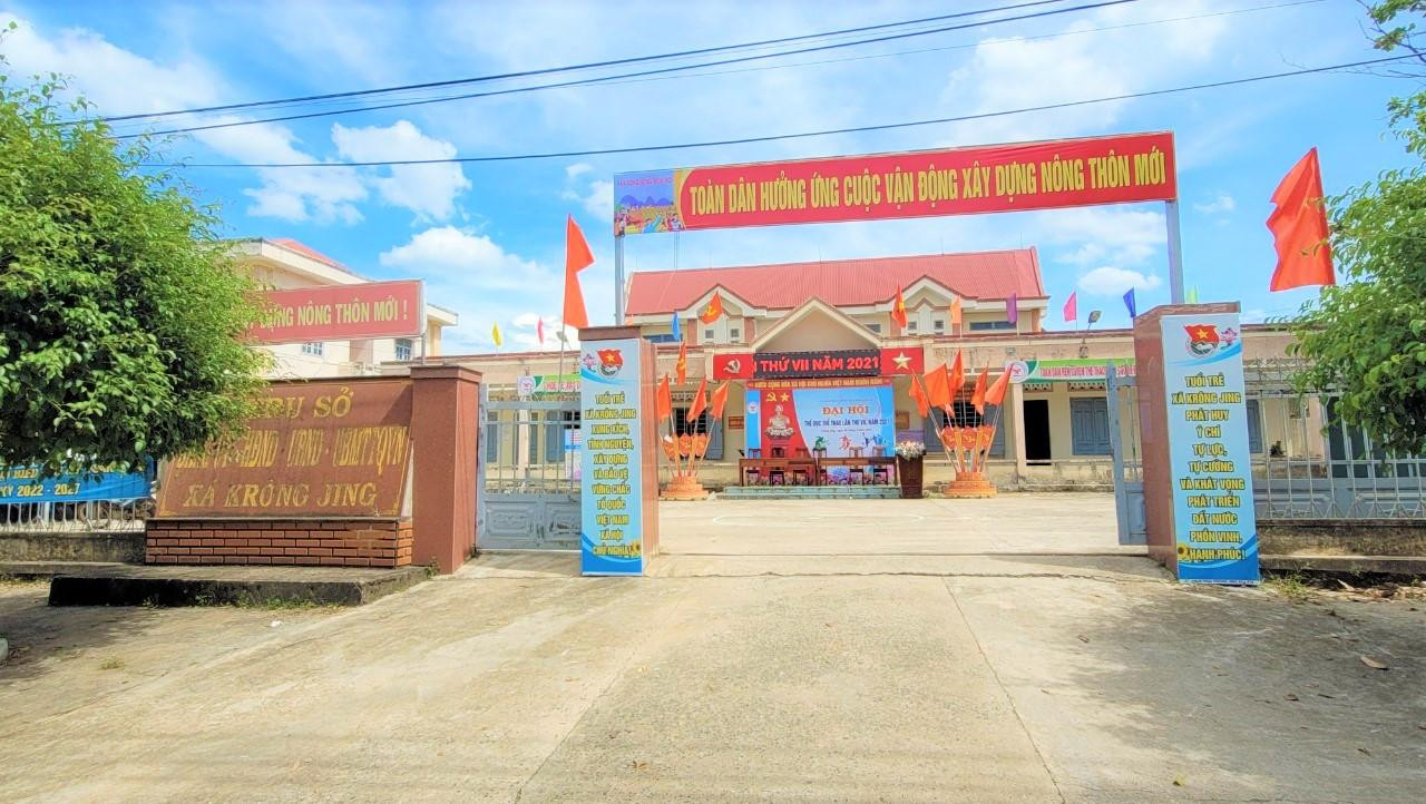 UBND xã Krông Jing- nơi xảy ra việc chi trả chế độ hộ nghèo không đúng quy định