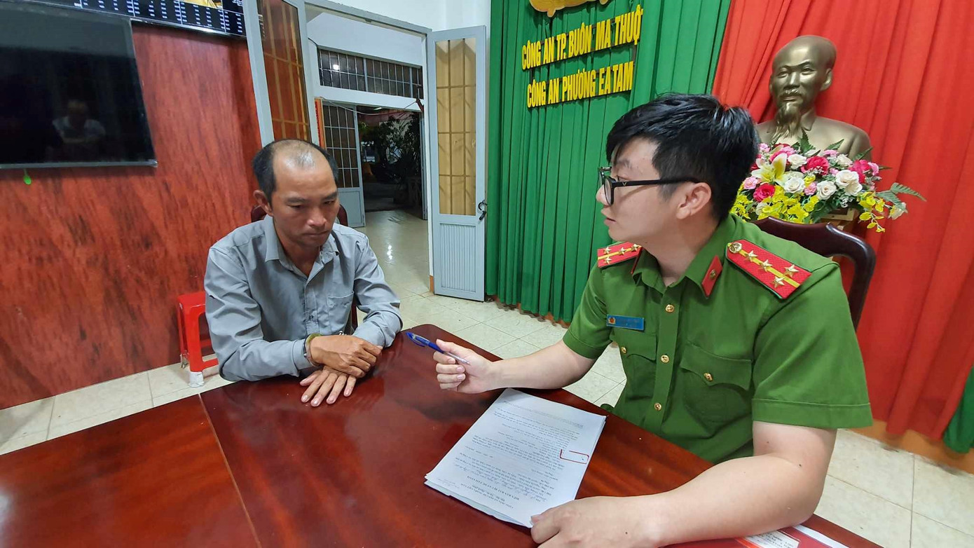 Đối tượng Quyết tại cơ quan công an