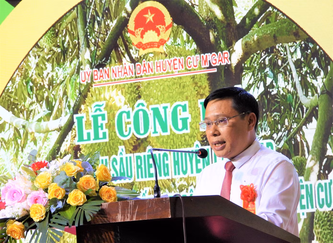 Ông Vũ Hồng Nhật - Chủ tịch UBND huyện Cư M'gar phát biểu tại buổi lễ.