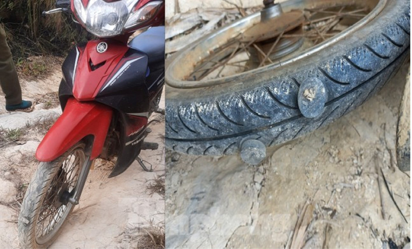 Xe của lực lượng bảo vệ rừng bị dính "bẫy đinh"