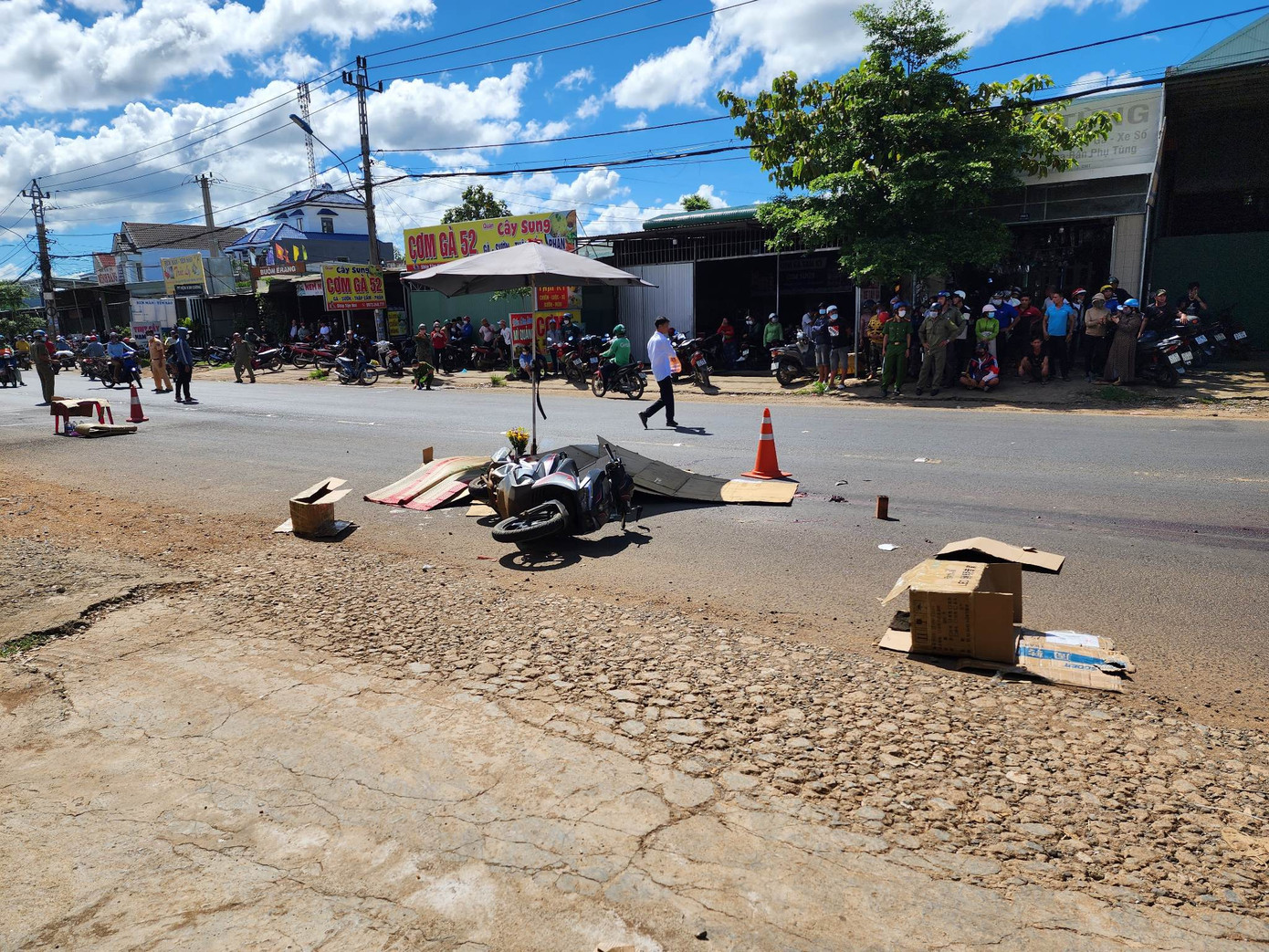 Hiện trường vụ tai nạn.