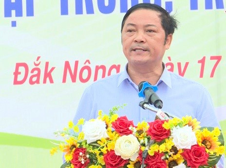 Ông Lê Trọng Yên - Phó Chủ tịch UBND tỉnh Đắk Nông, phát biểu tại lễ phát động trồng cây xanh.