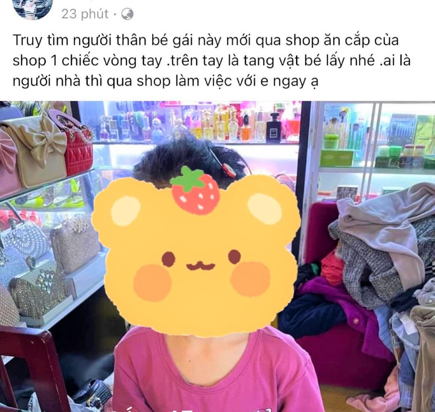Chủ cửa hàng đăng hình ảnh bé gái 5 tuổi lên mạng xã hội