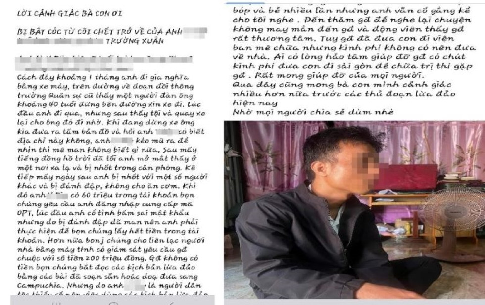 Trên mạng xã hội lan truyền thông tin anh Y.R. bị bắt cóc, tống tiền