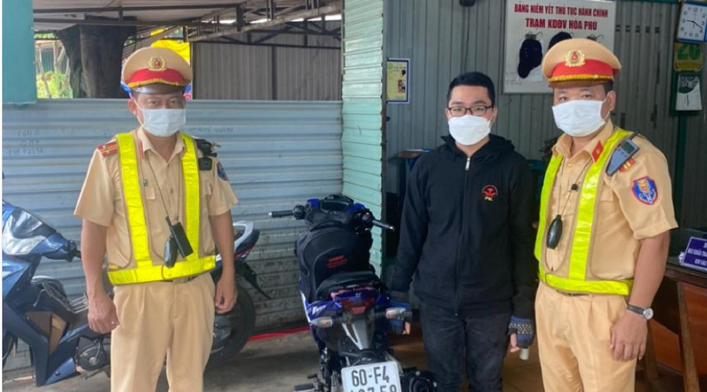 Đối tượng Đoàn Ngọc Gia Huy điều khiển mô tô vi phạm tốc độ