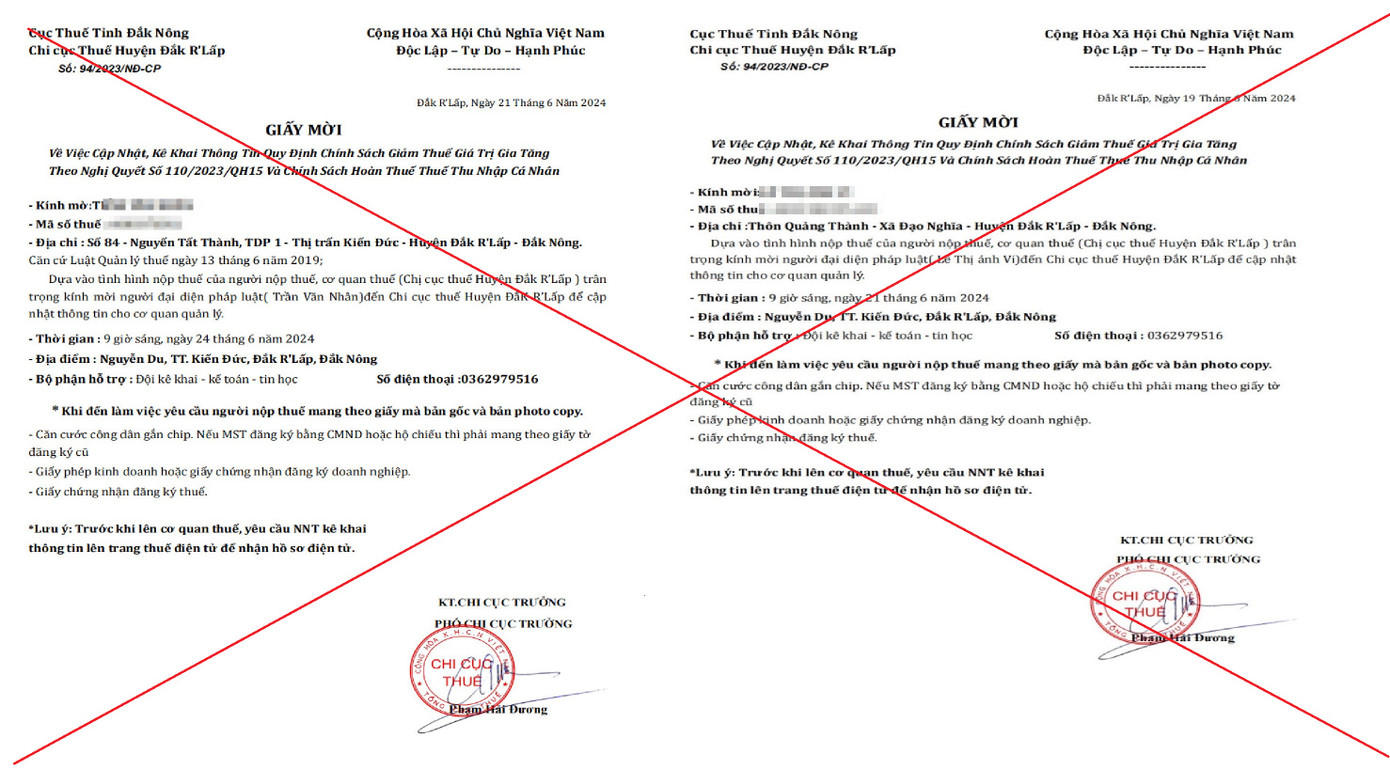 Giấy mời giả mạo ngành thuế. Giấy mời giả mạo ngành thuế.