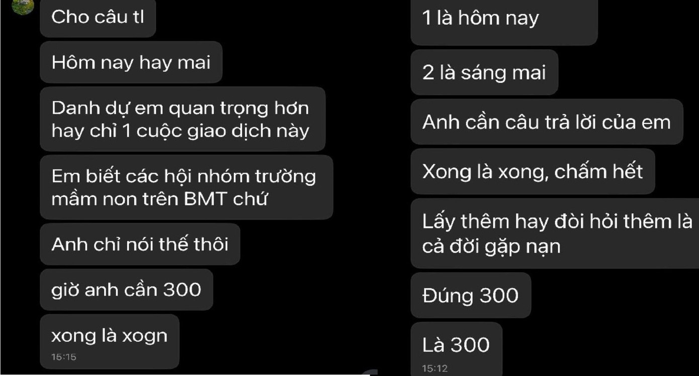 Nội dung tống tiền cô giáo