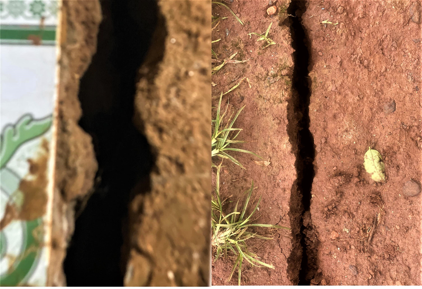 Các vết nứt xuất hiện sau tiếng nổ lớn.