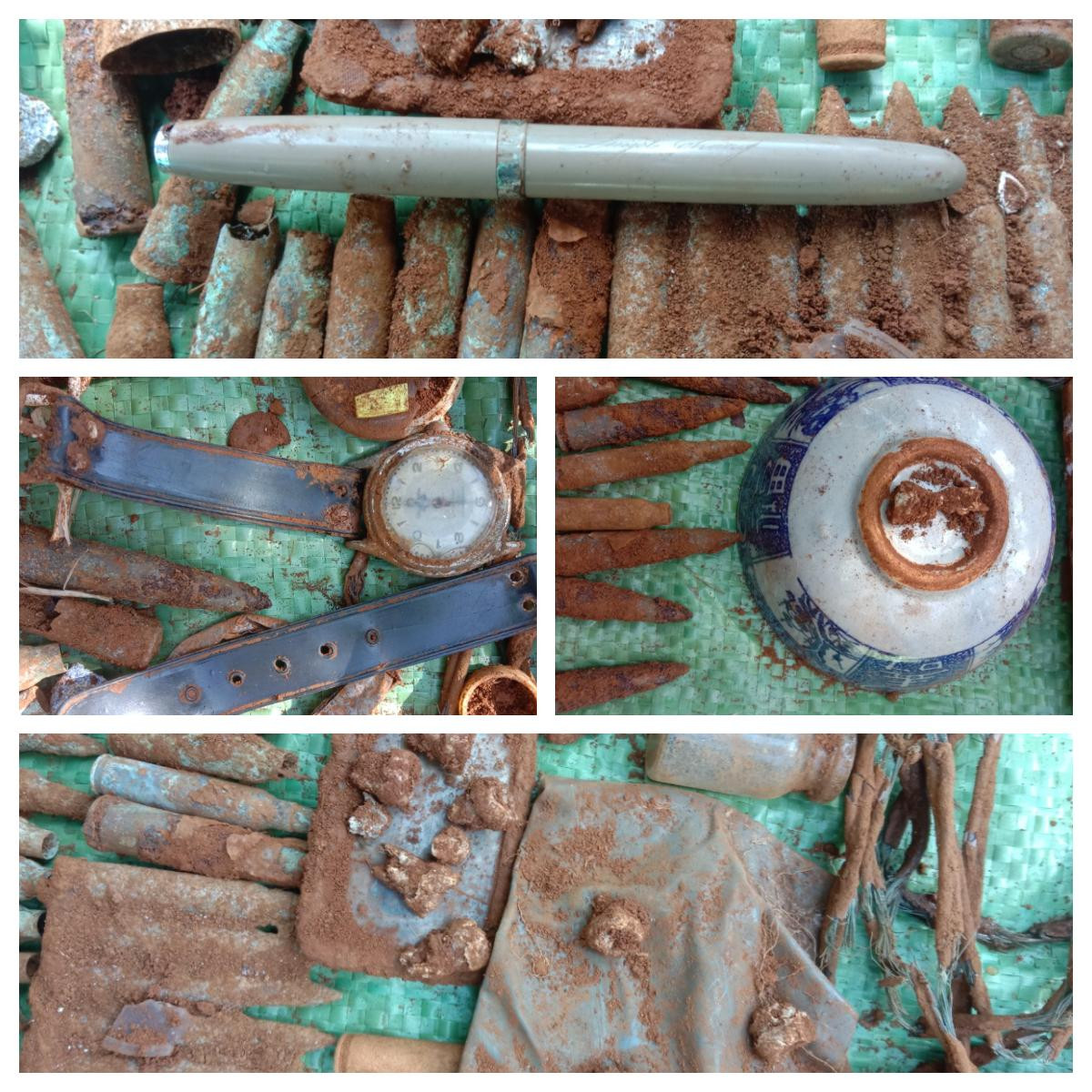 Các di vật được tìm thấy trong hài cốt liệt sĩ Các di vật được tìm thấy trong hài cốt liệt sĩ