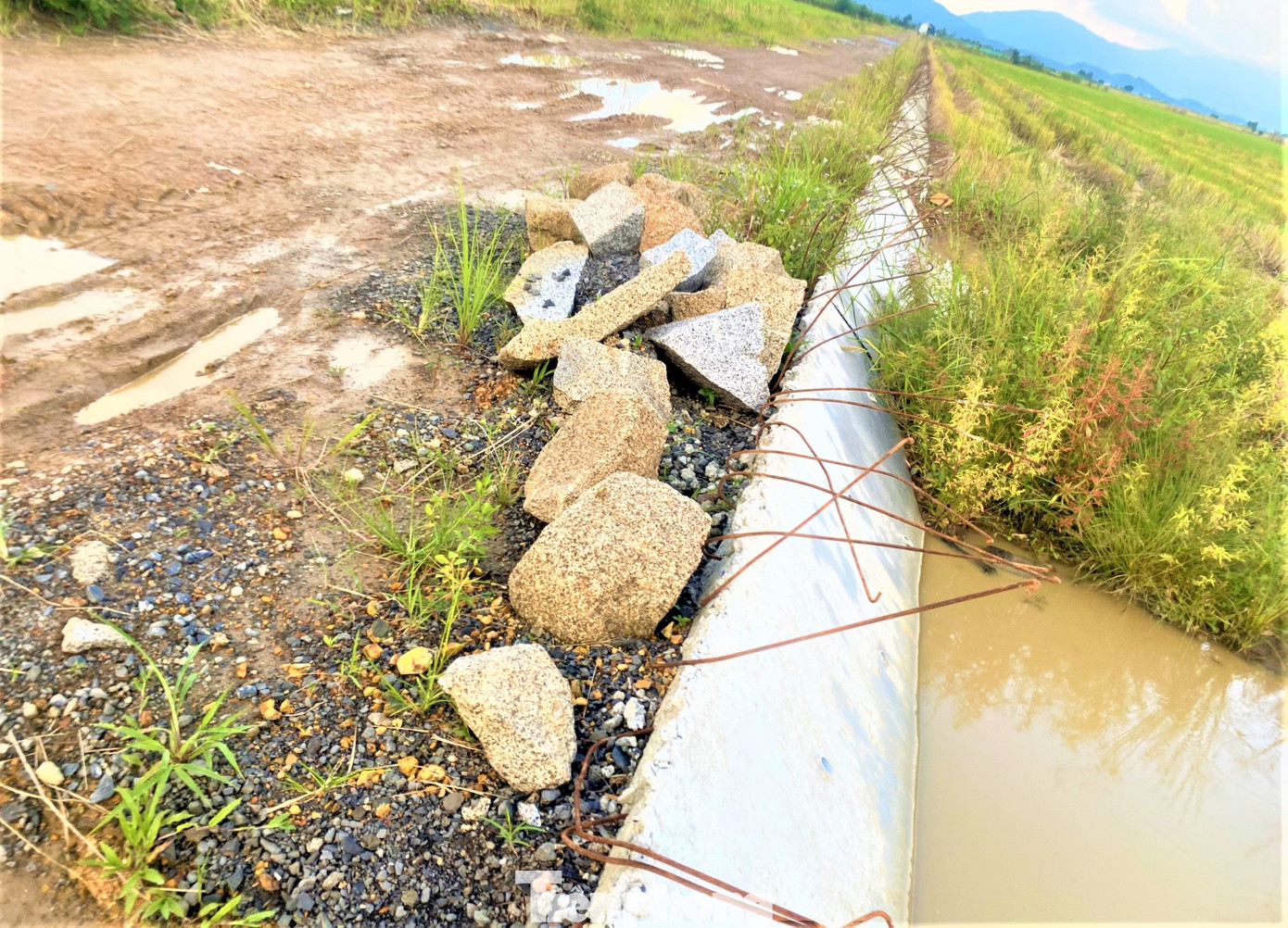 Dự án mới làm được một phần thân đê.