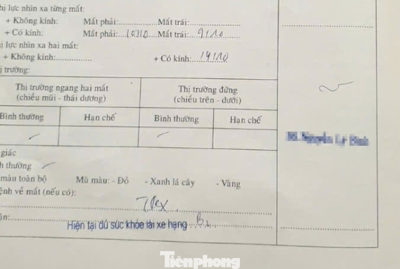 Mắt phải anh M. bị hỏng nhưng phòng khám vẫn kết luận 10/10