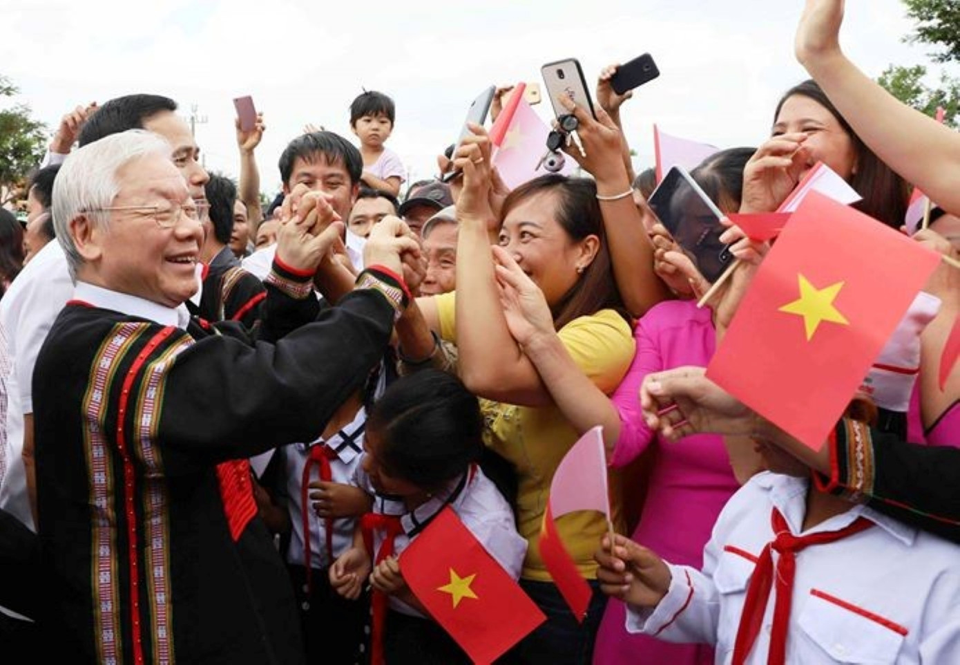 Tổng Bí thư, Chủ tịch nước Nguyễn Phú Trọng dự Ngày hội Đại đoàn kết toàn dân tộc tại Đắk Lắk, năm 2018.