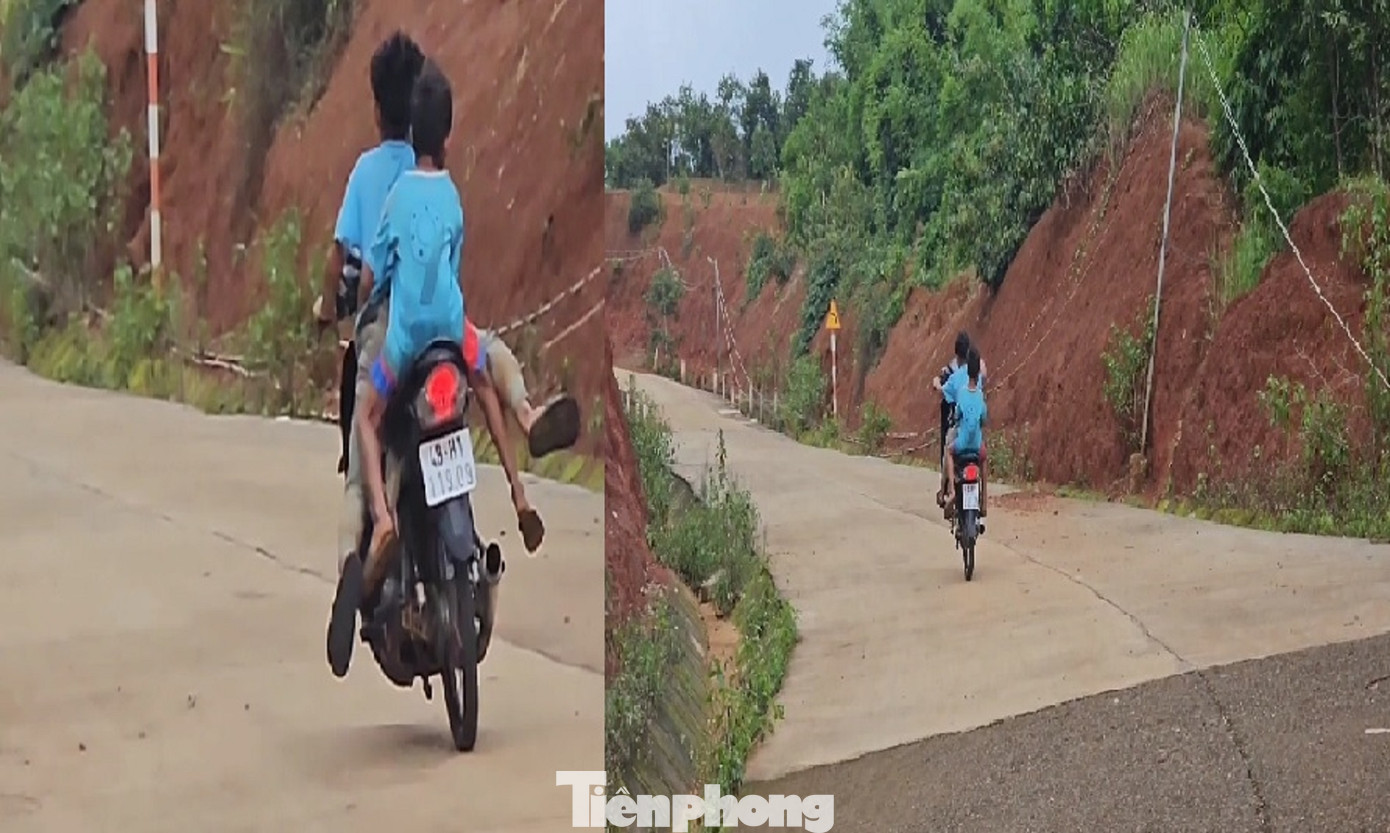 Hành động bốc đầu xe, lạng lách nguy hiểm của thiếu niên K'T. Hành động bốc đầu xe, lạng lách nguy hiểm của thiếu niên K'T.