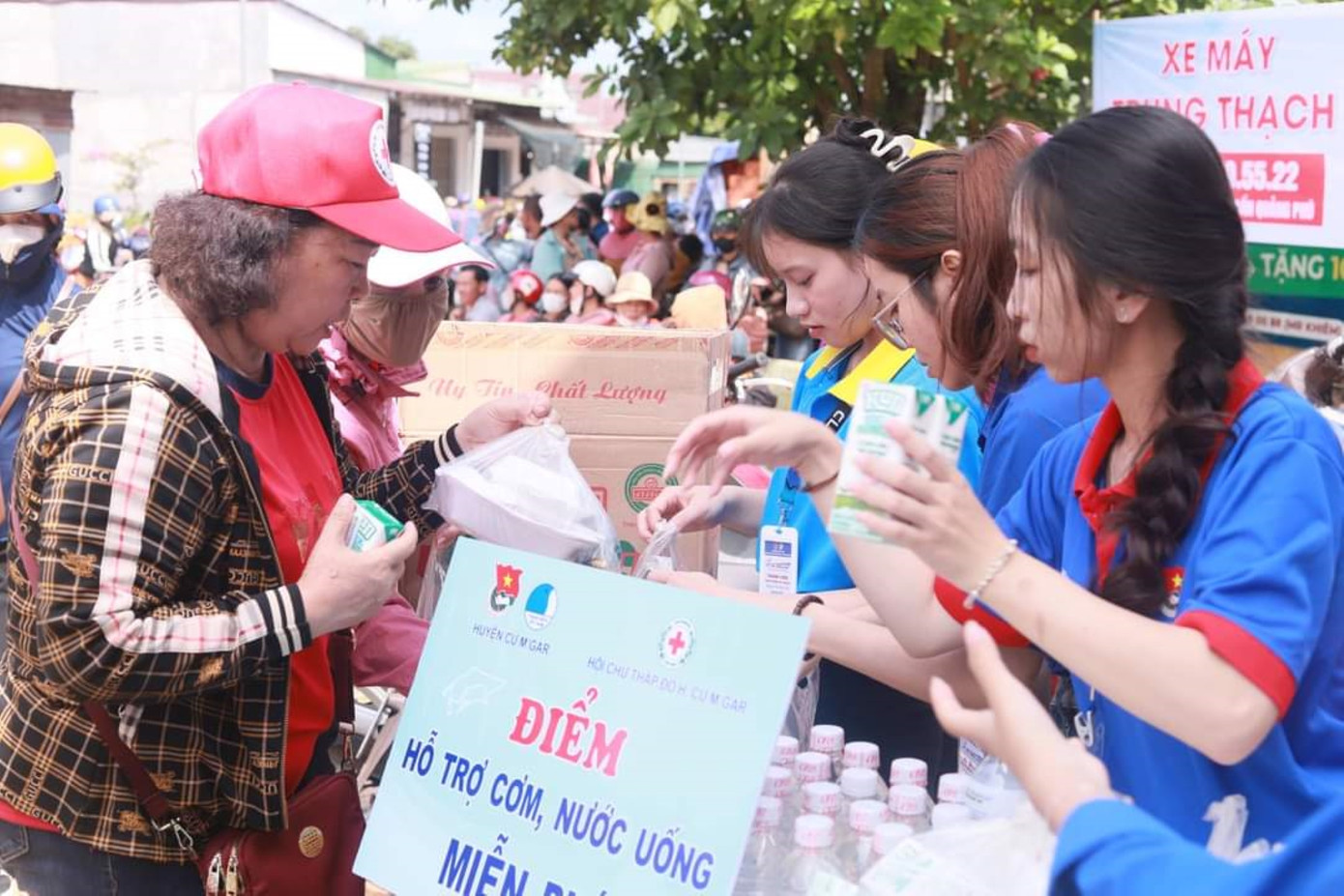 Những hộp cơm, hộp sữa dành tặng phụ huynh đưa con đi thi Những hộp cơm, hộp sữa dành tặng phụ huynh đưa con đi thi