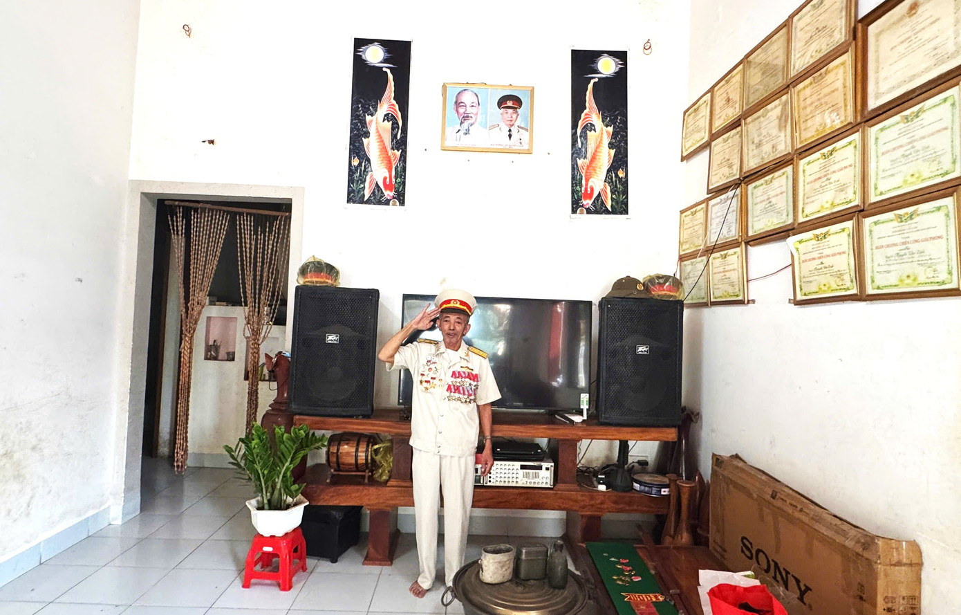 Cựu binh Nguyễn Văn Tính tự hào khi được mời tham dự đại lễ 30/4.