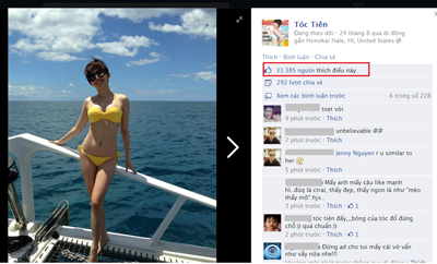 Lượng like tăng đột biến