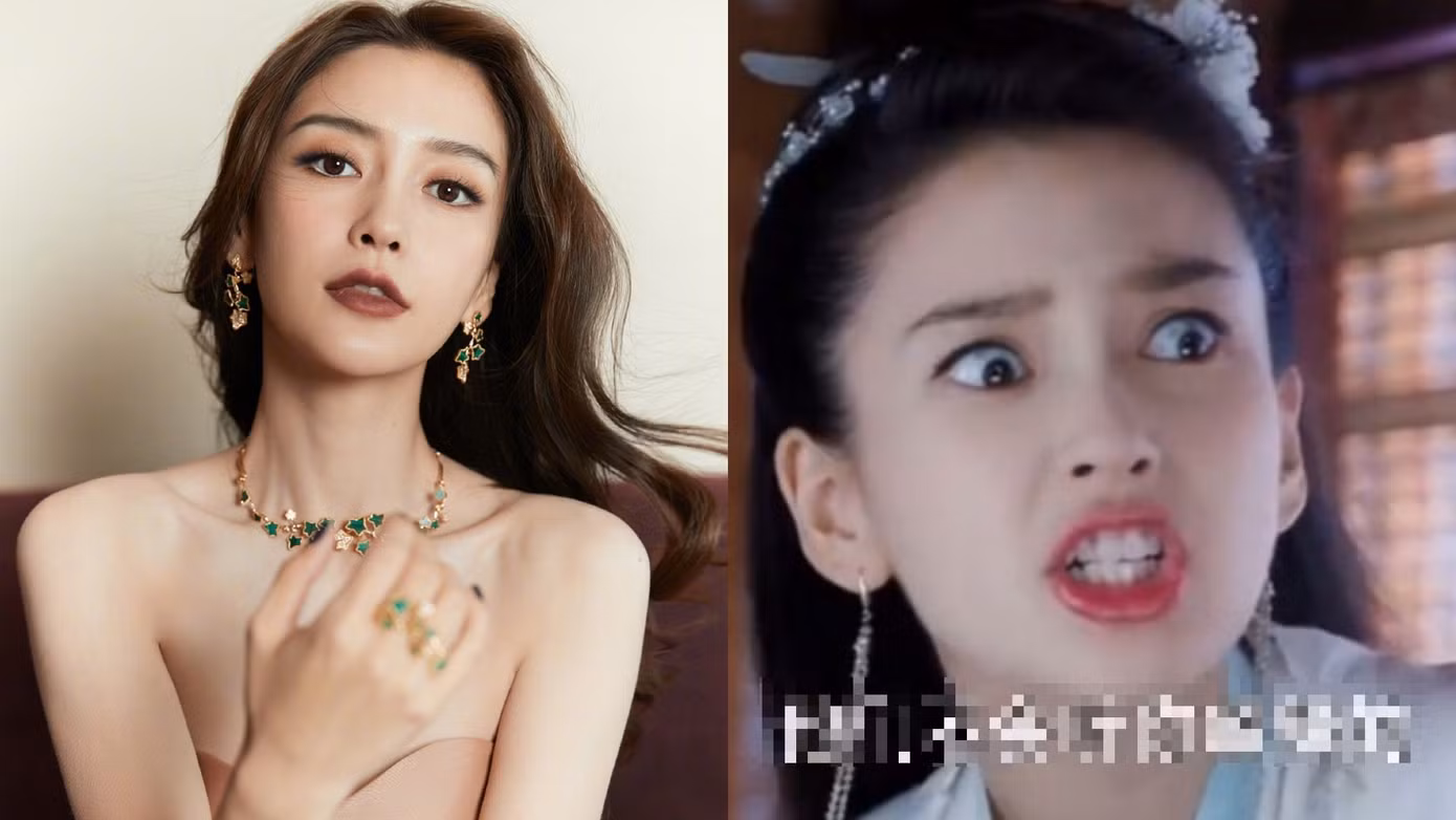 Angelababy với nét diễn trợn mắt thành thương hiệu.