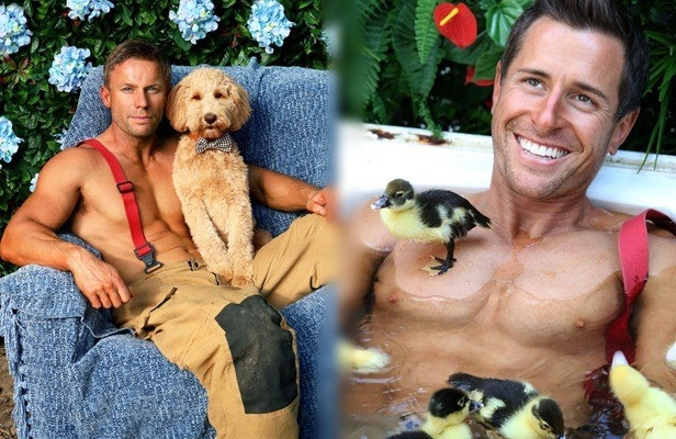 Dàn lính cứu hỏa body 6 múi chụp ảnh với động vật 'đốn tim' phái nữ ảnh 14