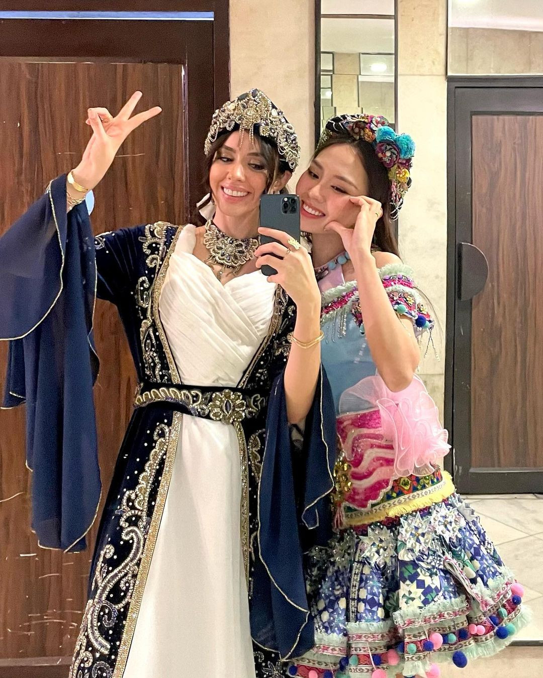 Mai Phương và các thí sinh tại Hoa hậu Thế giới 2024.