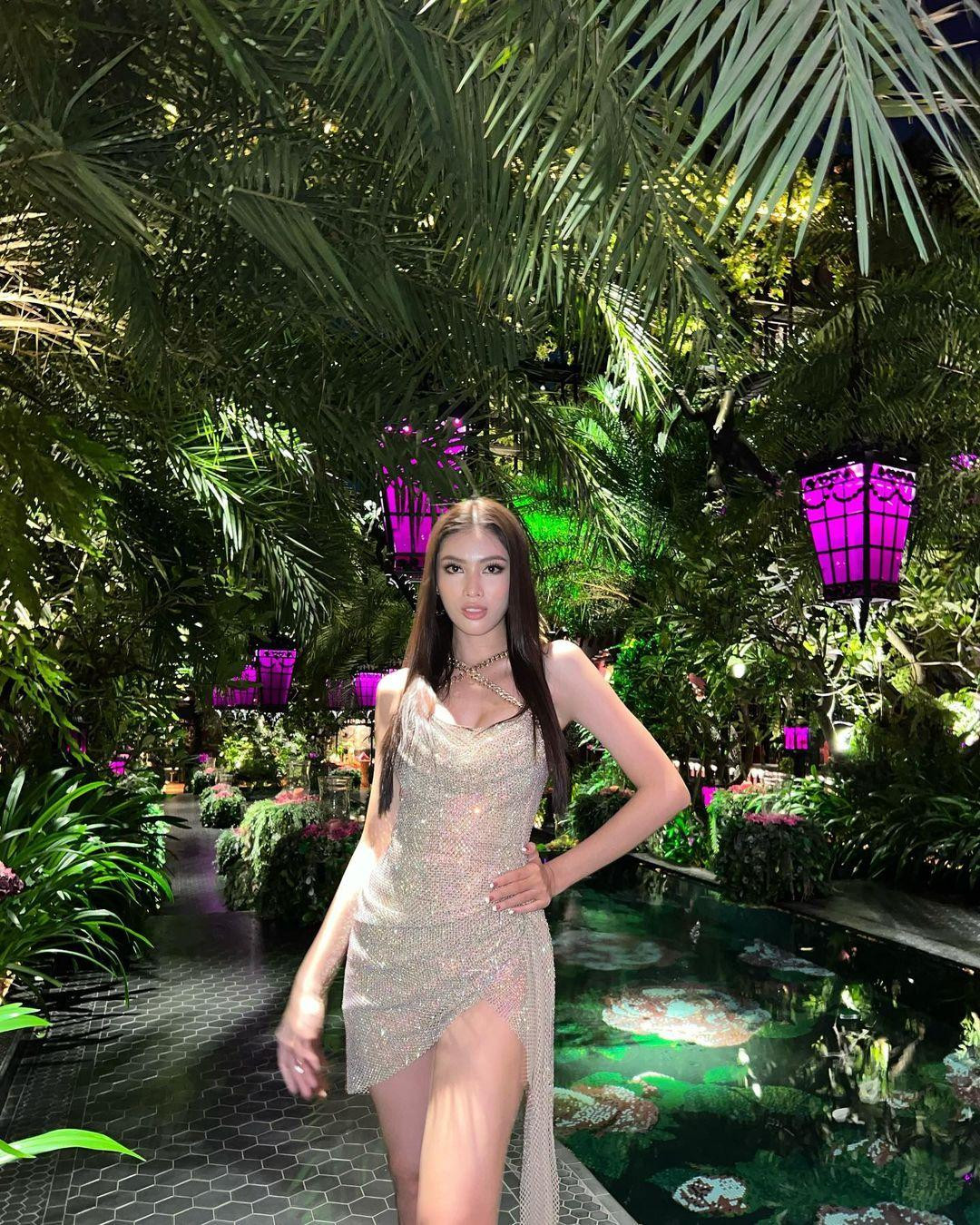 Á hậu Ngọc Thảo cũng là một trong những người đẹp Việt tham dự buổi tiệc tối.