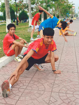 VĐV Nguyễn Văn Lai (Quân đội) với các bài tập riêng để bảo vệ danh hiệu vô địch