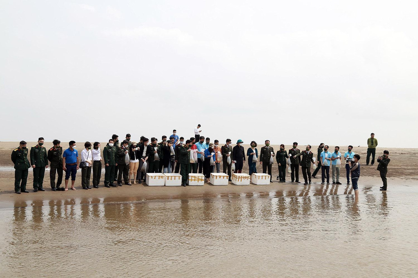 Thả con giống tái tạo nguồn lợi thủy sản tại biển thuộc xã Giao Long (huyện Giao Thủy). Thả con giống tái tạo nguồn lợi thủy sản tại biển thuộc xã Giao Long (huyện Giao Thủy).