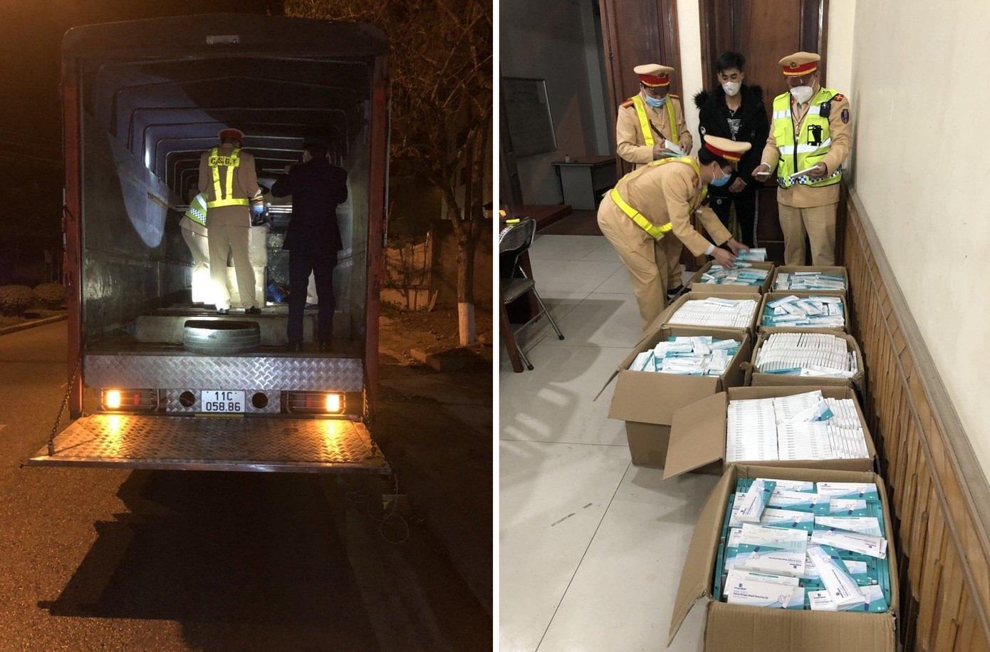 Số lượng lớn kit test nhanh không rõ nguồn gốc bị phát hiện. Số lượng lớn kit test nhanh không rõ nguồn gốc bị phát hiện.