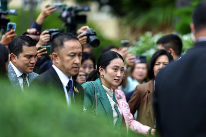 Bà Paetongtarn Shinawatra sau cuộc họp nội các ngày 1/7. (Ảnh: Reuters)