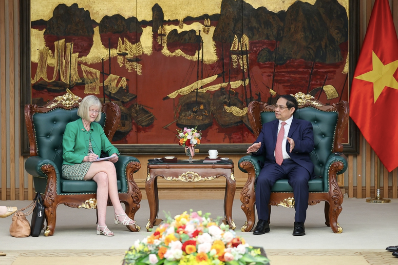 Thủ tướng Phạm Minh Chính tiếp Đại sứ Úc Gillian Bird. Ảnh: VGP Thủ tướng Phạm Minh Chính tiếp Đại sứ Úc Gillian Bird. Ảnh: VGP