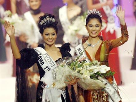 Hoa hậu Indonesia 2007 Putri Raemawasti - hoa hậu Hoàn Vũ 2007 Riyo Mori
