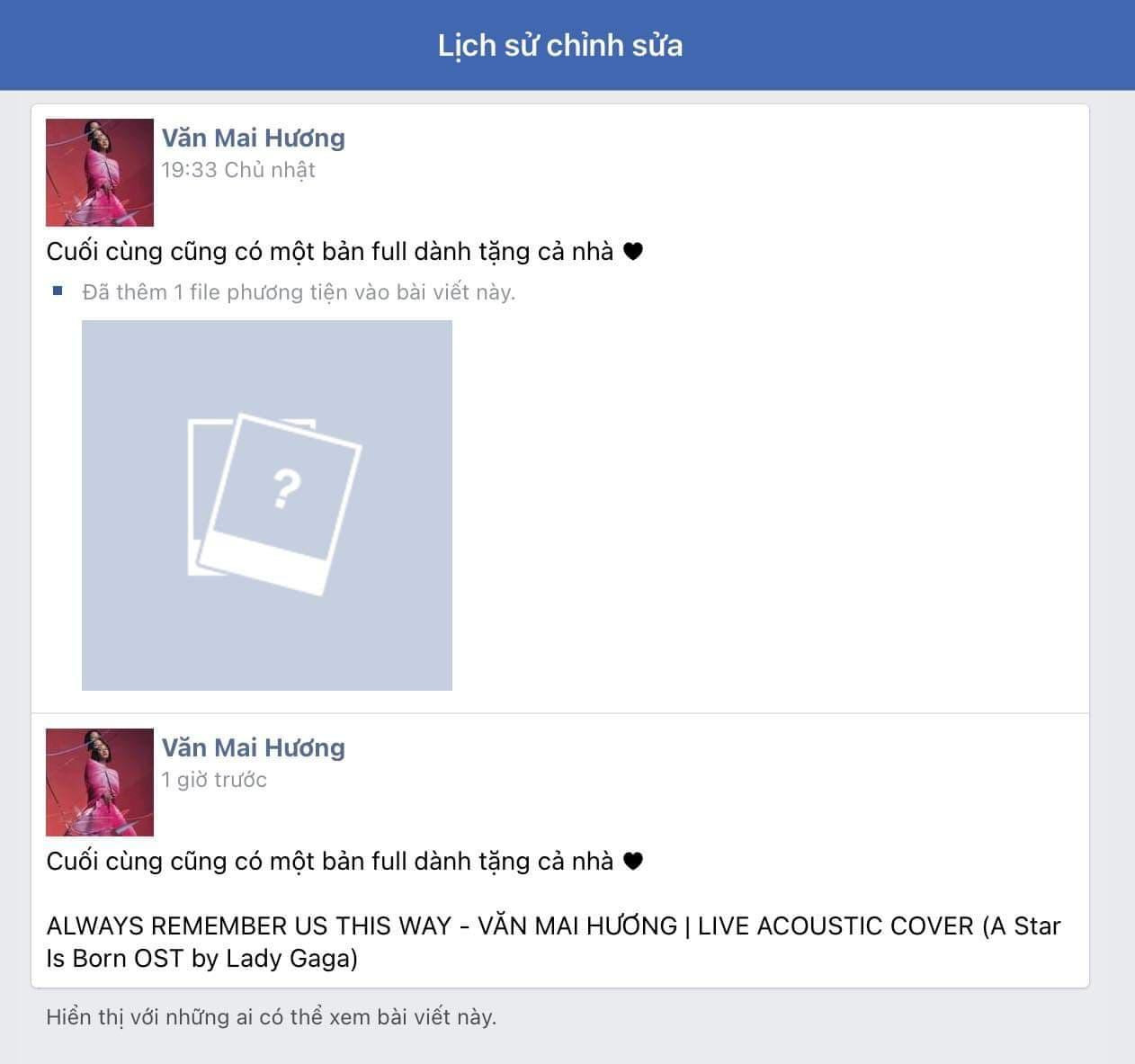 Bài đăng được chỉnh sửa sau 2 tiếng 30 phút chứ không phải 1 tiếng như công bố. Ảnh: FBNV