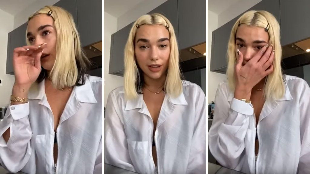 Dua Lipa bật khóc trên sóng livestream vì album bị phát tán.