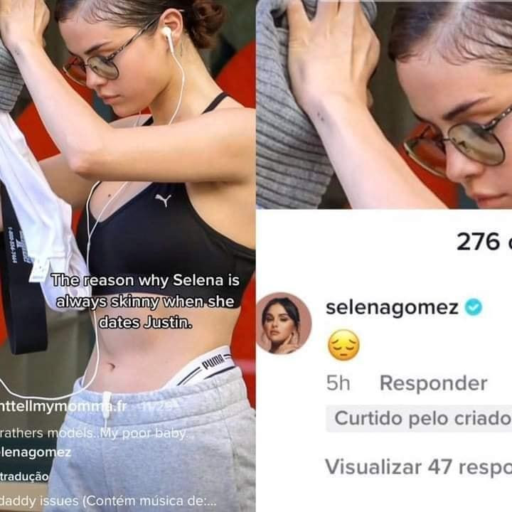 Selena Gomez thả icon buồn trong phần bình luận của clip TikTok đang gây bão.