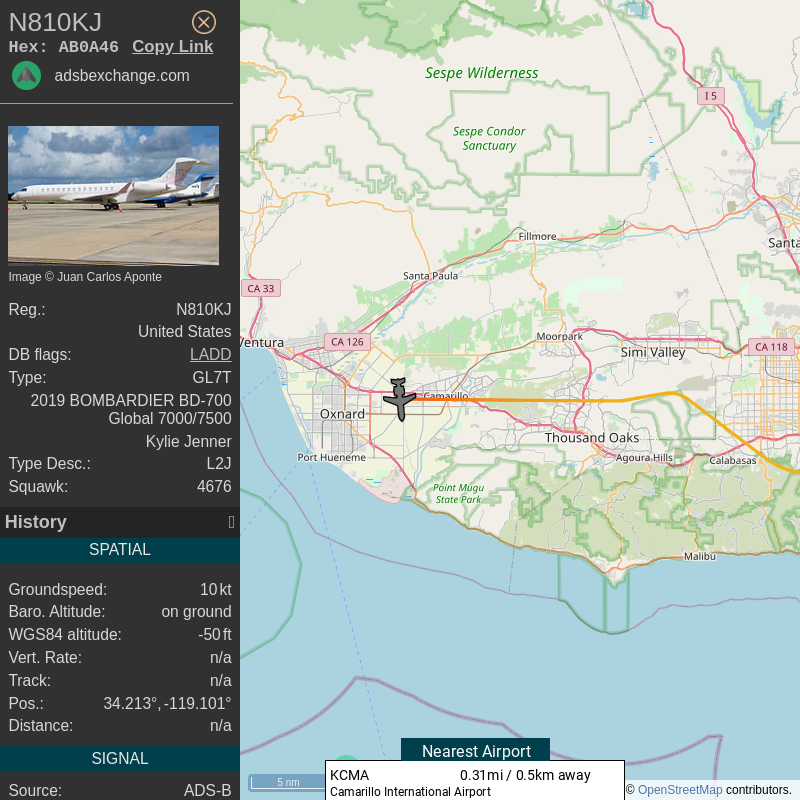 Một người dùng mạng xã hội Twitter đã truy ra lịch sử chuyến bay 12 phút của Kylie Jenner.