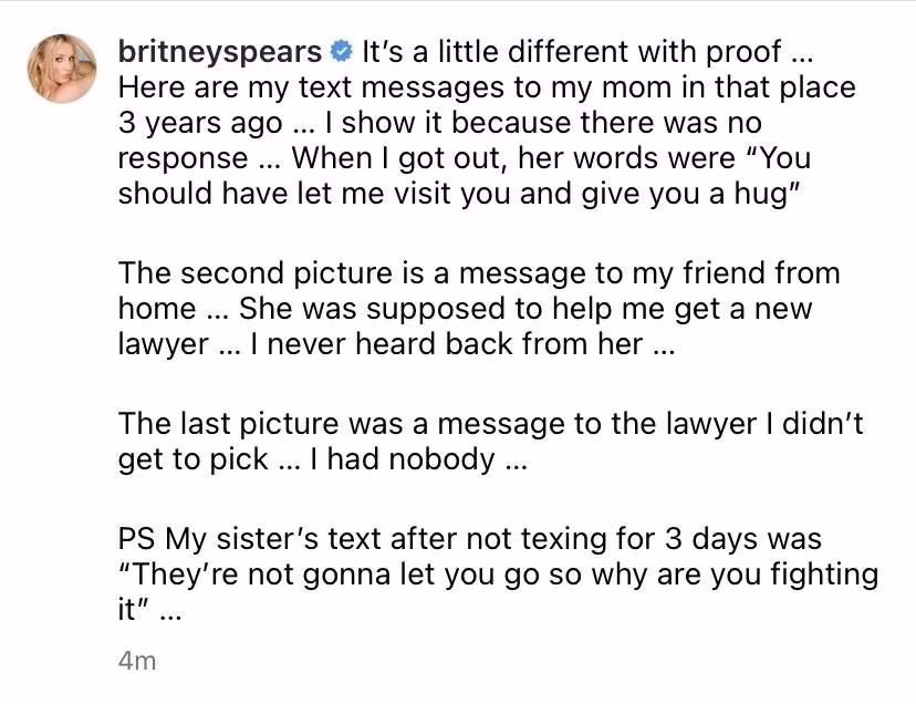 Britney Spears tố cáo bị mẹ ruột bỏ rơi, phớt lờ khi cô bị đưa vào bệnh viện tâm thần.