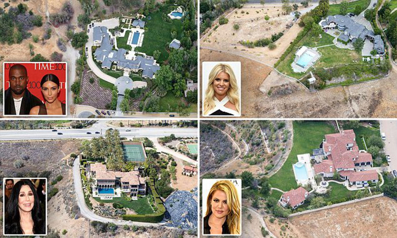 Kim Kardashian, em gái Kourtney Kardashian và loạt người nổi tiếng bị chính quyền tiểu bang California réo tên vì sử dụng quá lượng nước quy định.