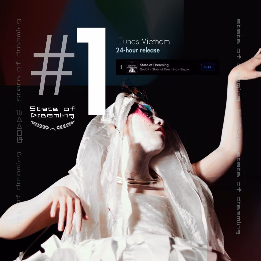 Ca khúc debut State of Dreaming của Goddé đạt No.1 iTunes Việt Nam.