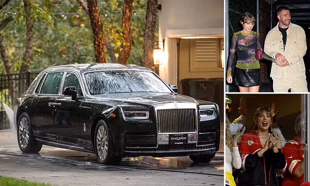 Travis Kelce lái siêu xe Rolls Royce đến đưa Taylor Swift đi ăn tối.