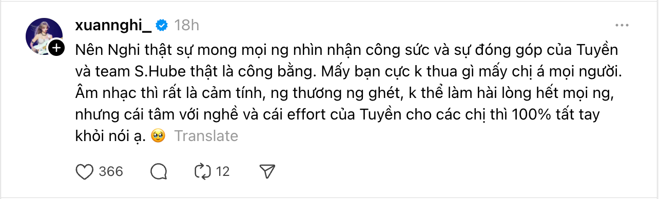 "Chị đẹp" Xuân Nghi hy vọng khán giả sẽ ghi nhận công sức của ê-kíp làm nhạc.