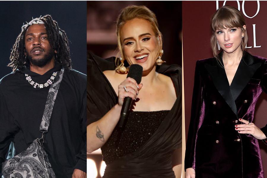 Taylor Swift, Kendrick Lamar và Adele là 3 cái tên nổi bật trên đường đua Bài hát của năm. Taylor Swift, Kendrick Lamar và Adele là 3 cái tên nổi bật trên đường đua Bài hát của năm.