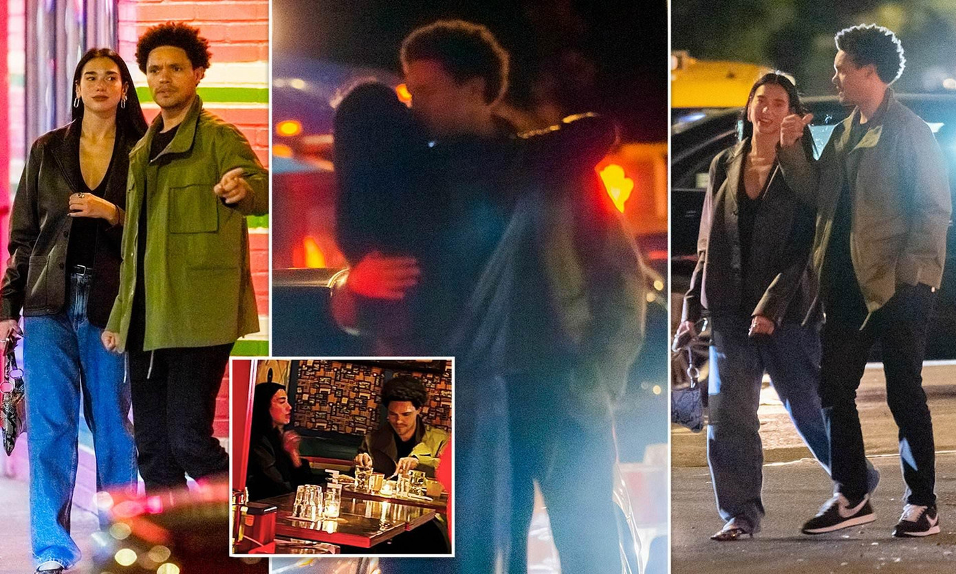 Dua Lipa và Trevor Noah bị bắt gặp ôm hôn thắm thiết tại New York hồi cuối tháng 9/2022. Dua Lipa và Trevor Noah bị bắt gặp ôm hôn thắm thiết tại New York hồi cuối tháng 9/2022.