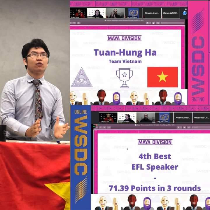 Hùng là một debater chuyên nghiệp với nhiều thành tích khủng. Hùng là một debater chuyên nghiệp với nhiều thành tích khủng.