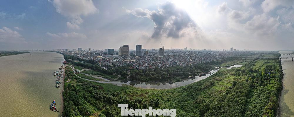 Hình ảnh Panorama toàn bộ khu vực trong tương lại sẽ là vùng lõi của quy hoạch sông Hồng.