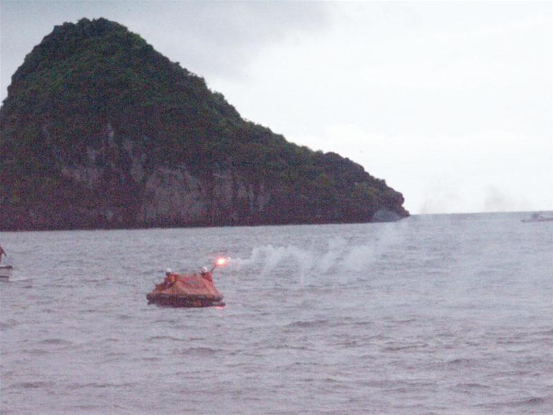 Tàu Vân Đình đang bị cháy giữa biển phát tín hiệu cấp cứu. Xuồng cứu nạn từ tàu SAR 411 được thả xuống tiếp cận tàu Vân Đình để cấp cứu những thuyền viên bị thương Tàu SAR 273 dùng hệ thống vòi rồng chữa cháy tàu Vân Đình Hai tàu SAR 411 và SAR 273 phối hợp cứu tàu Vân Đình Các thuyền viên bị trôi dạt Sau dập tắt đám cháy cứu tàu Vân Đình; thả xuồng cứu sinh xuống để cứu các thuyền viên Các cán bộ, chuyên viên của Trung tâm TKCN trên biển đang chỉ huy các phương án cứu hộ.