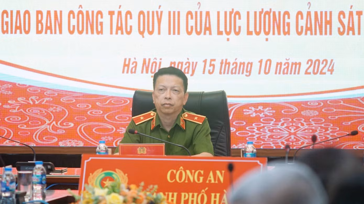 Thiếu tướng Nguyễn Hồng Ky - Phó Giám đốc Công an TP Hà Nội chủ trì Hội nghị.