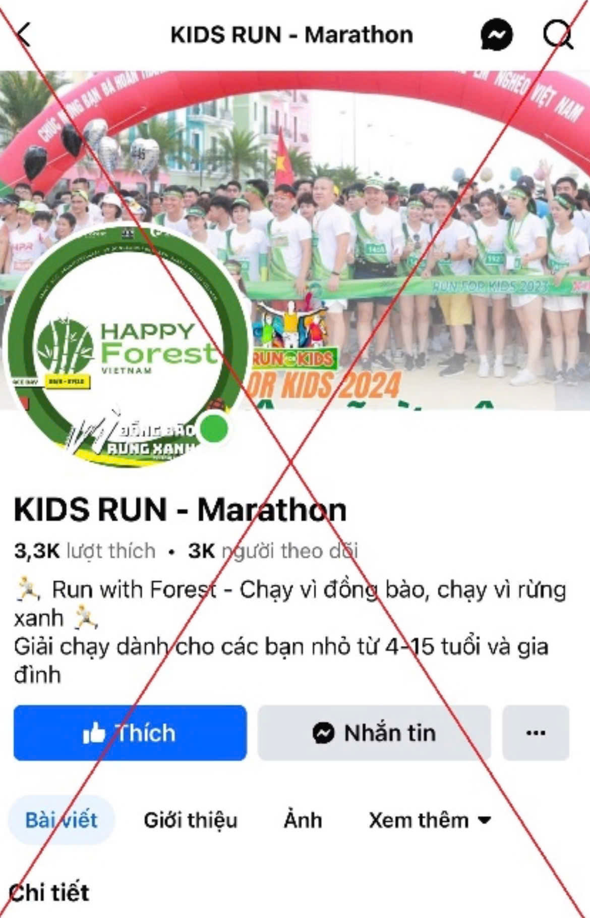 Trang Facebook giả mạo.