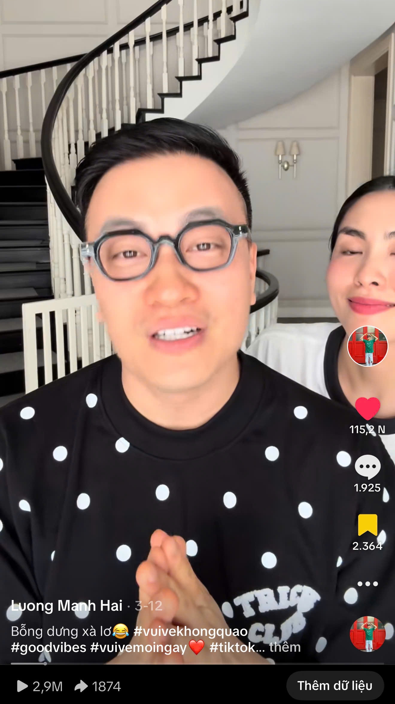 Nam diễn viên sở hữu nhiều video có lượng view lớn.