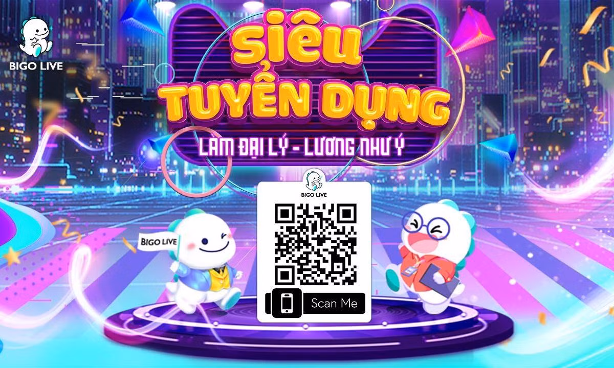 Đăng ký ứng tuyển tại đây hoặc scan mã QR Code để được hướng dẫn thêm về chương trình Siêu Tuyển Dụng tại Bigo Live.